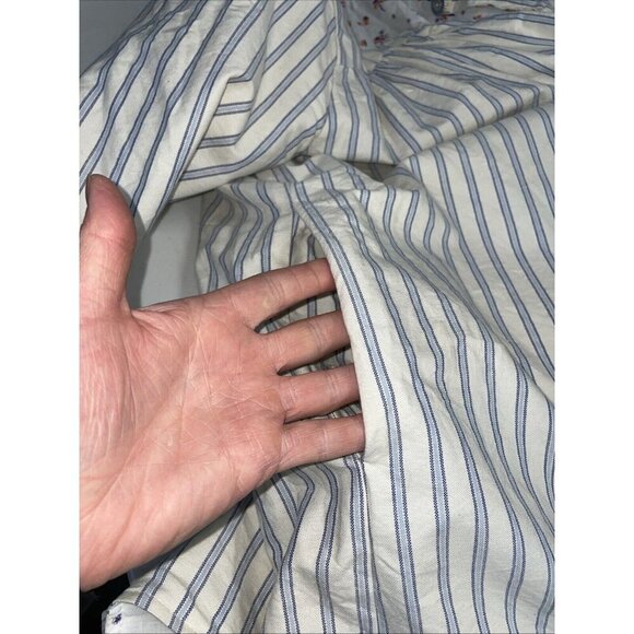 BURU x Brooklyn reversible Car Coat Blue ticking Ditsy Floral size S/XS designer - Picture 9 of 12